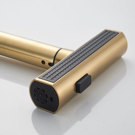 Смеситель для кухни Shevanik S263G вытяжной излив, золото