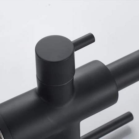 Смеситель для кухни Shevanik S128H с подключением фильтра питьевой воды, черный