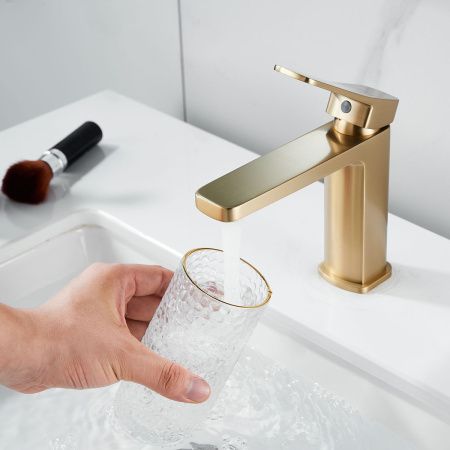 Смеситель для раковины Shevanik S9901G золото матовое