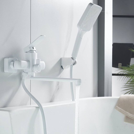 Смеситель для ванны Shevanik S9902C белый