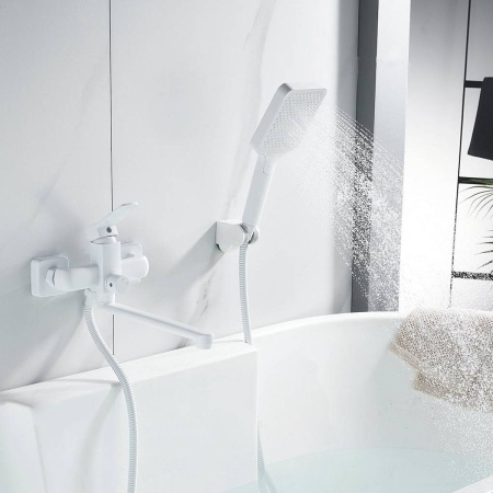 Смеситель для ванны Shevanik S9902C белый