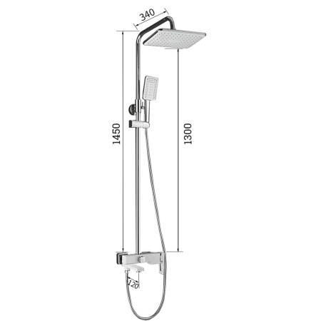Душевая стойка со смесителем Shevanik S9036F хром/белый