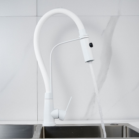 Смеситель для кухни Shevanik S943C-1 белый