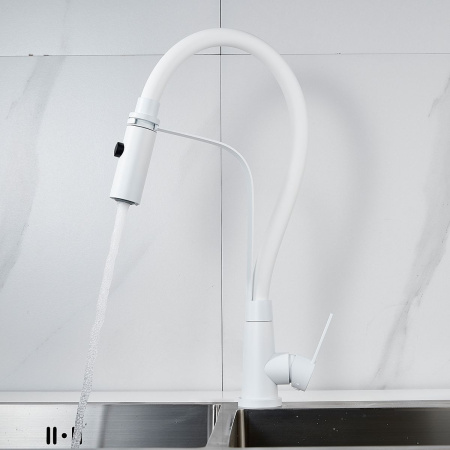 Смеситель для кухни Shevanik S943C-1 белый