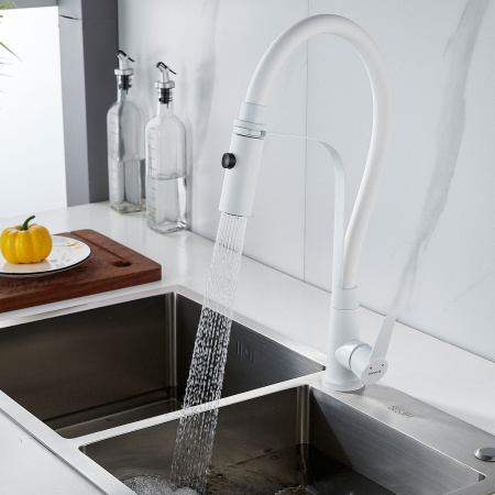 Смеситель для кухни Shevanik S943C-1 белый