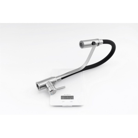 Смеситель для кухни Knotlor StreamLine SS-07 из нержавеющей стали,с гибким черный изливом