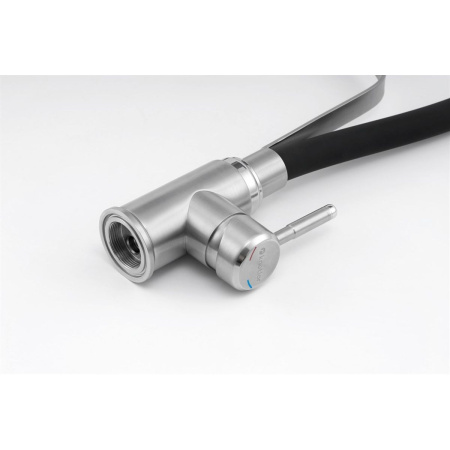 Смеситель для кухни Knotlor StreamLine SS-07 из нержавеющей стали,с гибким черный изливом