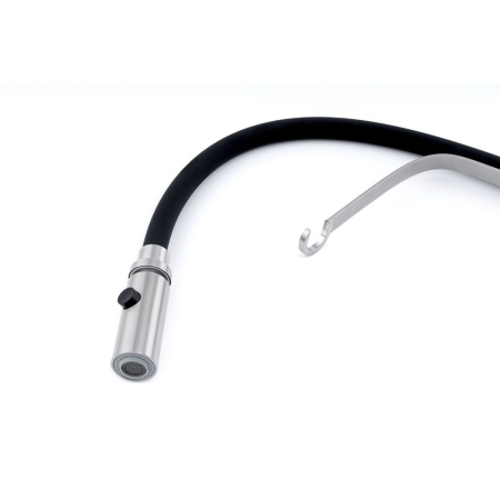Смеситель для кухни Knotlor StreamLine SS-07 из нержавеющей стали,с гибким черный изливом