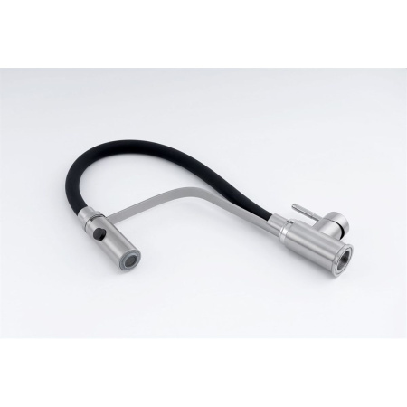 Смеситель для кухни Knotlor StreamLine SS-07 из нержавеющей стали,с гибким черный изливом