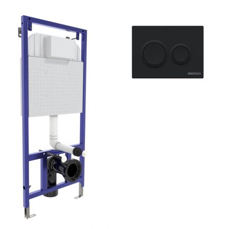 Инсталляция BERGES NOVUM 040265 с двухрежимной кнопкой O5 Soft Touch черная