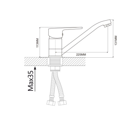 Смеситель для кухни Ammore A5408-C белый-хром
