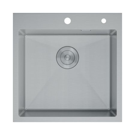 Мойка для кухни врезная D&K DKS505004 сатин из нержавеющей стали, 50*50 см с сифоном, коландером, дозатором