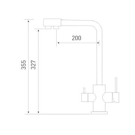 Смеситель для кухни GROSS AQUA GA3121609SS Neosteel с подключением к фильтру питьевой воды