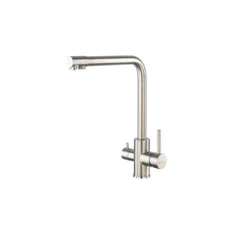 Смеситель для кухни GROSS AQUA GA3121609SS Neosteel с подключением к фильтру питьевой воды