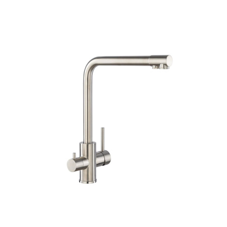 Смеситель для кухни GROSS AQUA GA3121609SS Neosteel с подключением к фильтру питьевой воды