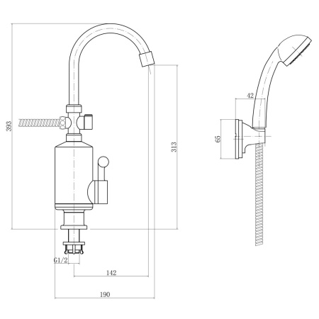 Смеситель электрический FASHUN A560 проточный с дисплеем и лейкой