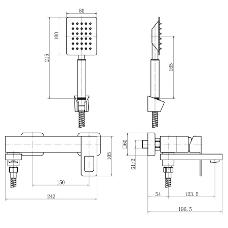 Смеситель для ванны FASHUN A53117 из нержавющей стали