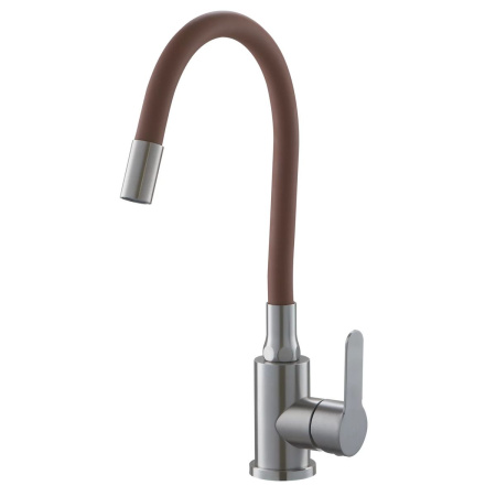 Смеситель для кухни FASHUN A54101-16 коричневый с гибким изливом из нержавеющей стали