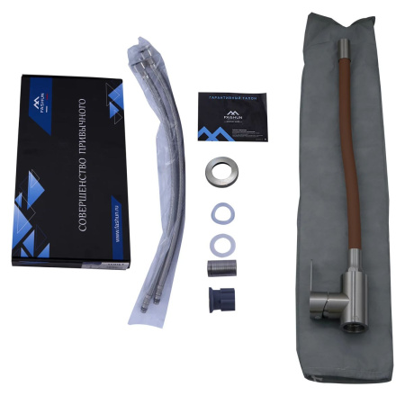 Смеситель для кухни FASHUN A54101-16 коричневый с гибким изливом из нержавеющей стали