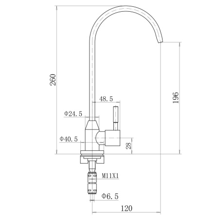 Кран для фильтра питьевой воды FASHUN A54195 из нержавеющей стали
