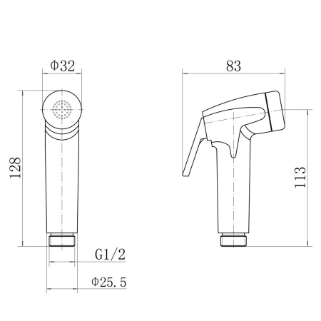 Лейка для биде FASHUN A033-7 черная