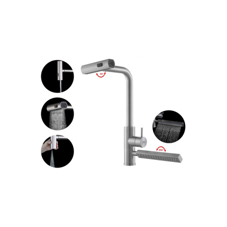 Смеситель для кухни FASHUN A57131 с изменяемой высотой излива и выдвижной лейкой