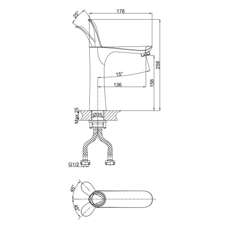 Смеситель для раковины D&K Venice Baciano DA1032659 черный-золото