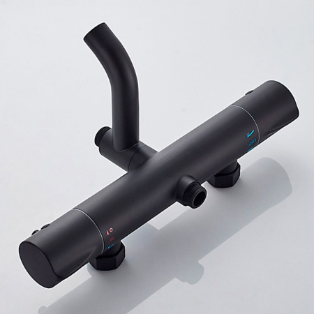 Душевая система со смесителем LEDEME L2422B термостат черный (5)