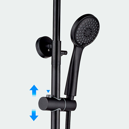 Душевая система со смесителем LEDEME L2422B термостат черный (5)