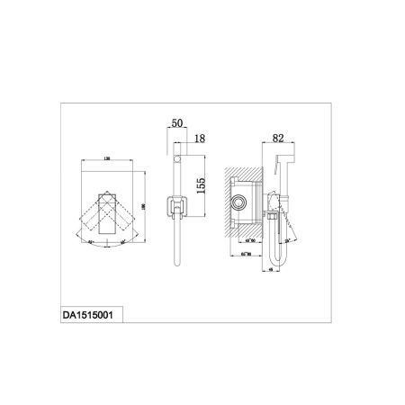 Смеситель встраиваемый с гигиеническим душем D&K Bayern.Liszt DA1515008 матовый белый