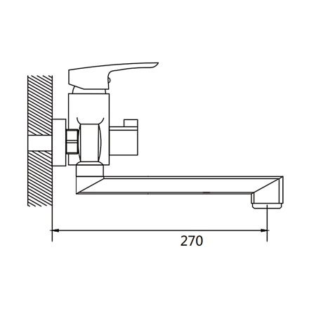 Смеситель для ванны Shevanik S8502T оружейная сталь