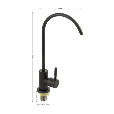 Кран для фильтра питьевой воды MAGNUS 9021 Графит из нержавеющей стали