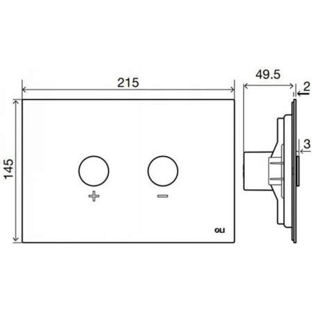 Кнопка пневматическая двойная OLI BLINK Gun Metal 882567 металл