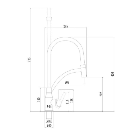 Смеситель для кухонной мойки Fmark FS8244H-01 черный