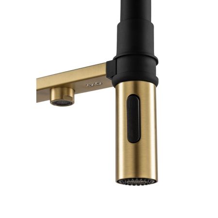 Смеситель для кухни GROSS AQUA 3188611SSMGB Neosteel матовое золото, с подключением к фильтру питьевой воды