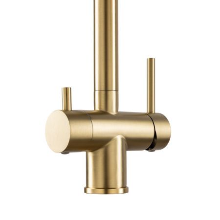 Смеситель для кухни GROSS AQUA 3188611SSMGB Neosteel матовое золото, с подключением к фильтру питьевой воды
