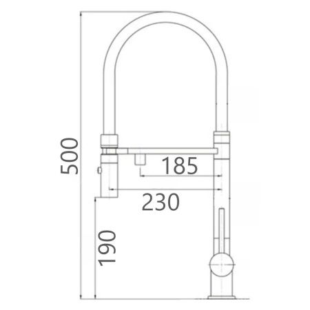 Смеситель для кухни GROSS AQUA 3188611SSMGB Neosteel матовое золото, с подключением к фильтру питьевой воды