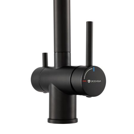 Смеситель для кухни GROSS AQUA 3188611SSMBB Neosteel черный, с подключением к фильтру питьевой воды