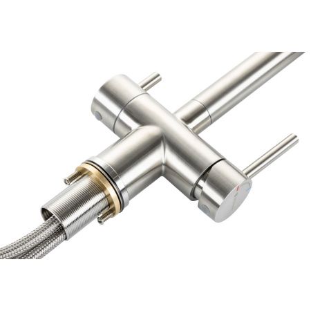 Смеситель для кухни GROSS AQUA 3188611SSB Neosteel нержавеющая сталь, с подключением к фильтру питьевой воды