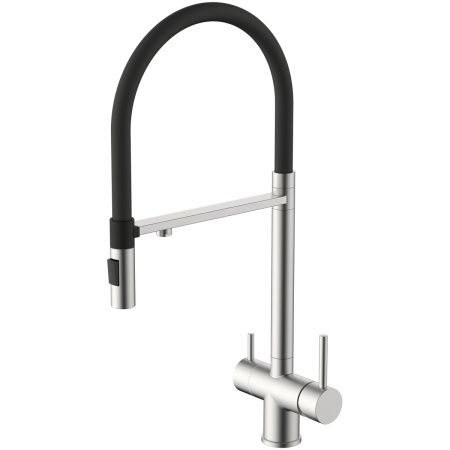 Смеситель для кухни GROSS AQUA 3188611SSB Neosteel нержавеющая сталь, с подключением к фильтру питьевой воды