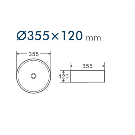 Раковина накладная D&K Matrix DT1391508, 355*355*120 мм, матовый, белый