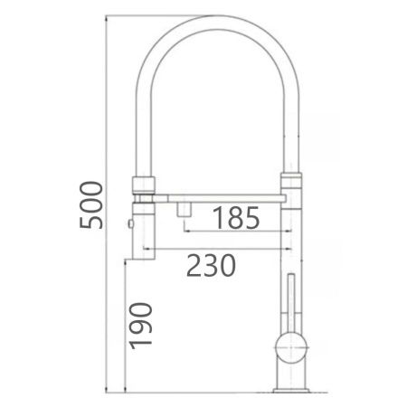 Смеситель для кухни GROSS AQUA 3188611SSGMB Neosteel графит, с подключением к фильтру питьевой воды