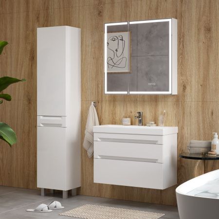 Тумба подвесная EQUIL Corner 80.2Y tpCRNR80.2Y-06 краска 2 ящика с раковиной Lake 9696-80