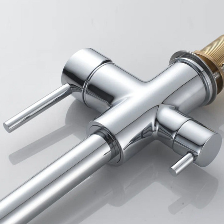 Смеситель для кухни Shevanik S128 с подключением фильтра питьевой воды, хром