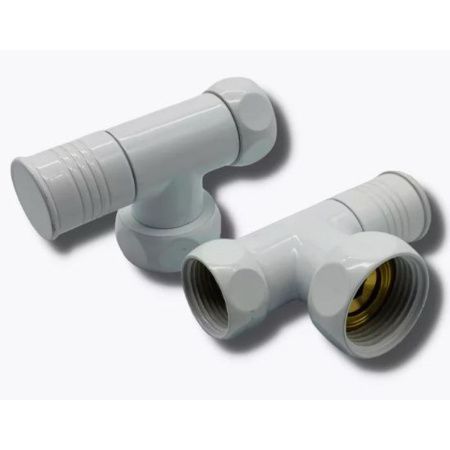 Кран для полотенцесушителя угловой 1"х3/4" ВР/ВР TIM KV01-LFF043W белый ПАРА