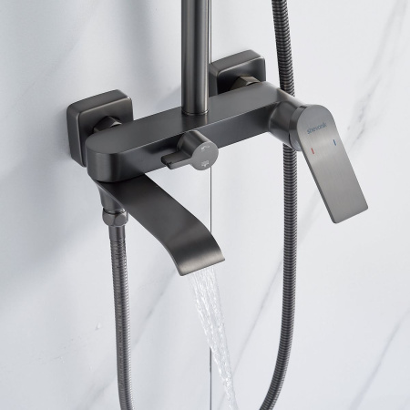 Душевая система Shevanik S4136T оружейная сталь