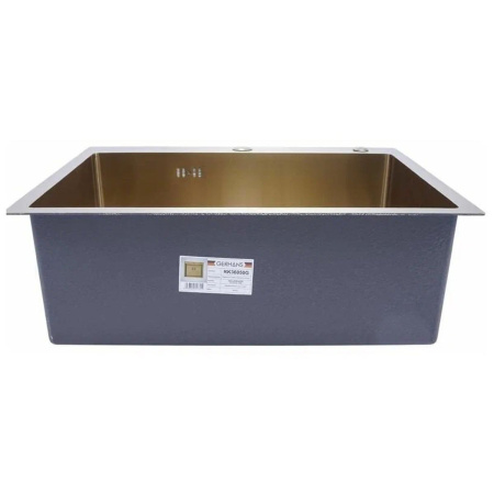 Мойка для кухни врезная GERHANS RK36050G золотая из нержавеющей стали, 60х50 см с сифоном