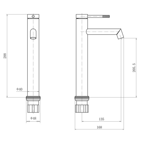 Смеситель для раковины FASHUN A51233 высокий из нержавеющей стали