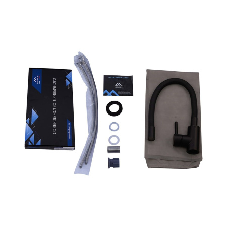 Смеситель для кухни FASHUN A54101N-7A Черный, гибкий излив, из нержавеющей стали