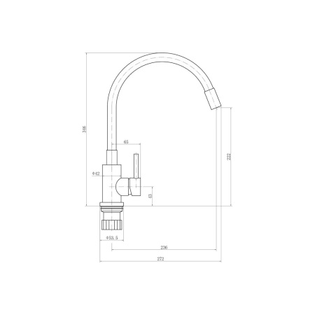 Смеситель для кухни FASHUN A54101N-7A Черный, гибкий излив, из нержавеющей стали